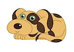 Cartoon puppy, vector illustration of cute dog surprising, funny doggy smiling