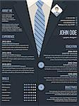 Cool resume cv curriculum vitae template design with business suit background