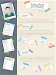 Cool resume cv curriculum vitae template design with post its and color tapes