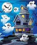 Image with haunted house thematics 4 - eps10 vector illustration.