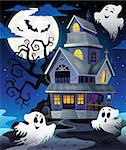 Image with haunted house thematics 5 - eps10 vector illustration.