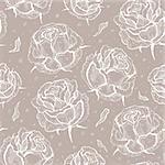 Roses. Beautiful flowers background.Hand Drawn Seamless vector pattern.