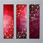 Set of templates for design of vertical banners, covers, posters, web pages in geometric graphic style. Abstract modern polygonal backgrounds. Vector illustration EPS10
