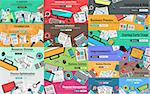 MEGA PACK of Flat Style Design Concepts for business strategy and career. Ideal for corporate brochures, flyers, digital marketing, product or idea presentations, web banners and so on .