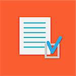 Vector Document Check Icon. Flat style illustration