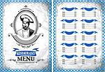 template for a restaurant menu in retro style with chef