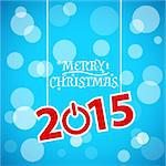 New Merry Christmas lettering on blue background. Vector illustration