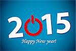 Happy New Year lettering on blue background. Vector illustration