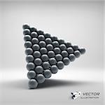 Pyramid Of Balls. 3d Vector Illustration. Can Be Used For Marketing, Website, Presentation.