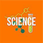Science concept. Typegoraphy science elements. Vector illustration in flat style
