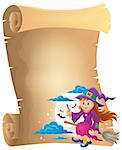 Parchment with cute witch theme 1 - eps10 vector illustration.