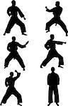 karate silhouettes collection - vector