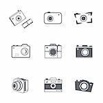 Camera vector icons set