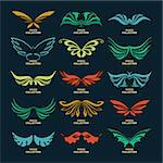 Wings collection (set of wings),vector illustration