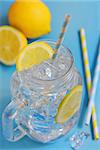 Glass of fresh water with  lemon