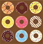 vector illustration of colorful donut background