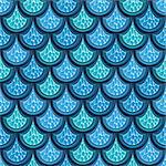 Seamless turquoise shiny river fish scales. Dragonscale. Brilliant background for design. Vector illustration eps 10