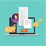 pay bills tax online receipt via computer or laptop credit card payment