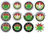 cannabis marijuana leaf design stamps