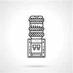 Black flat line style vector icon for portable electric water cooler for home interior on white background.