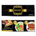 set of food voucher discount template design