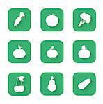 Vector illustration of Modern flat icons - a healthy lifestyle, proper nutrition.