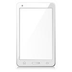 Vector illustration of new white smartphone with empty screen