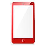 Vector illustration of new red smartphone with empty screen