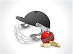 abstract cricket elements with helmet vector illustration