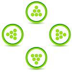 Green arrows icons set on a white background. Vector illustration