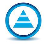 Blue pyramid icon on a white background. Vector illustration