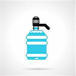 Flat black and blue design vector icon for bottle of potable water for cooler on white background.
