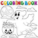 Coloring book ghost theme 3 - eps10 vector illustration.