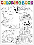 Coloring book ghost theme 5 - eps10 vector illustration.
