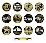 a set of twelve beer labels for your design