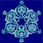 Blue patterns series designed utilizing the old Ottoman motifs