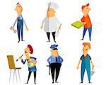 Vector illustration of a six profession people