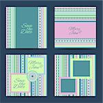 Save the date card set. Vintage wedding invitation design in vector format