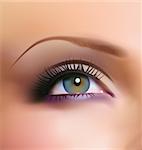 Realistic woman's blue eye