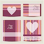 Save the date card set. Cute wedding invitation design in vector format