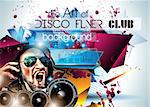 Club Disco Flyer Set with DJs and Colorful Scalable backgrounds. A lot of diffente style flyer for your techno, hip hop, electro or metal  music event Posters and advertising printed material.