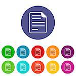Document web flat icon in different colors. Vector Illustration