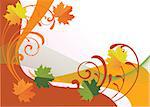 vector illustration of thanksgiving fall background with leaves