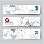 banners set with abstract wireframe
