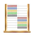 Wooden and plastic school abacus with swallow shaped beads
