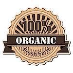 label Organic; vintage style design