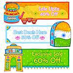 illustration of Indian kitsch art style sale and promotion banner