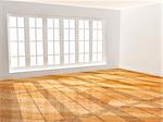 Empty room with new parquet floor