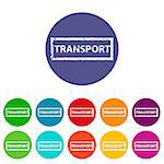 Transport web flat icon in different colors. Vector Illustration