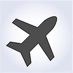 Plane silhouette in gray colors. Vector illustration